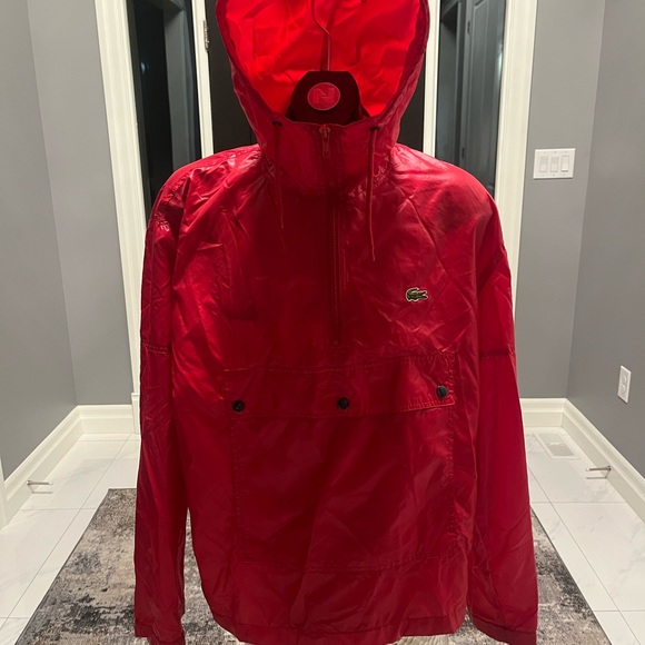 Vintage Lacoste best colour red size medium windbreaker hooded rare find💦💧fall - Picture 4 of 17
